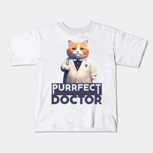 Just a Purrfect Doctor Funny Cat Kids T-Shirt